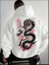Men's White Hoodie with Black