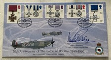 GB QEII 1990 Signed Flown Gallantry Battle Of Britain FDC RAF Coningsby Cat £35+