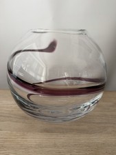Heavy art glass bowl purple - heavy,