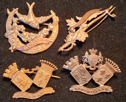 French ww1 souvenir brooches - ww1,