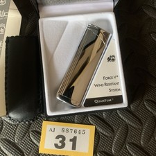 Working Vintage  Chrome COLIBRI QUANTUM  LIGHTER  With Pouch Boxed NOS Lot 31