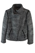 M&S PER UNA Grey Jacket size Uk 10 Womens Full Zip Short Coat Casual Outdoors