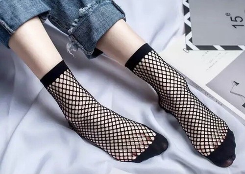 Women fishnet ankle socks - women's,