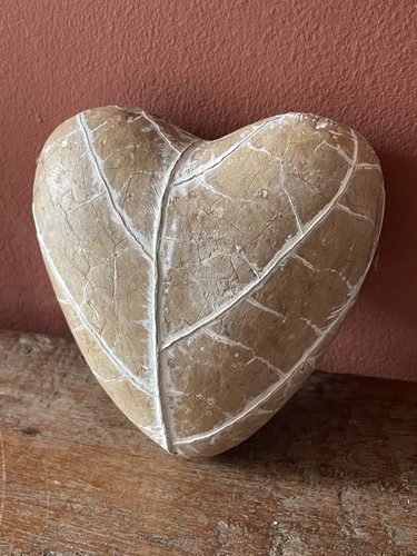 Rustic heart ornament - heart, leaf