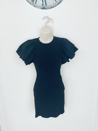 Zara black ribbed - ribbed, dress