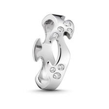 Georg Jensen Fusion Centre Ring - 18k White Gold with Diamonds. #1368A