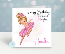 personalised  birthday card Children's Ballerina Girls Daughter Granddaughter