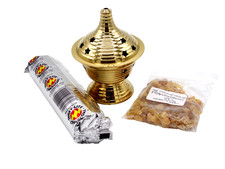 Ribbed finish brass incense - finish,
