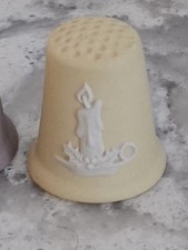 Rare yellow Wedgwood Jasperware Thimble 1983 - Candle