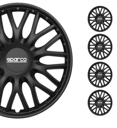 Sparco black wheel trims - black,