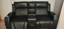 Electric Recliner 2 Seater USB, LED, Massager Grey | Tech 8-Smart Cinema 