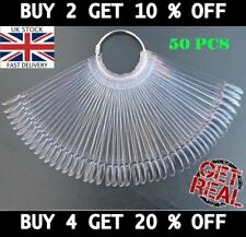 Fake Nail Display Nail Art Fan 50 pcs. Wheel Polish Practice Sample Swatches UK