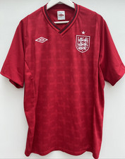 England 2012 Football Goalkeeper Shirt Umbro Short Sleeve Red Mens 46 XL