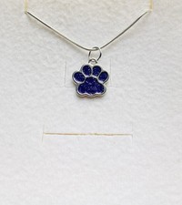Stunning Purple Paw Enamel Pendant And 925 Silver Chain & Twinkle