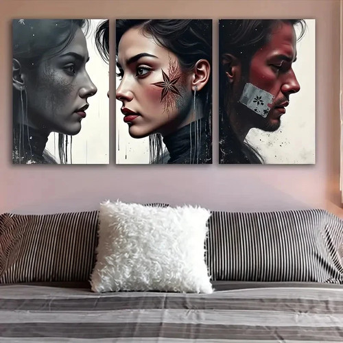 3pcs woman face wall - woman’s,
