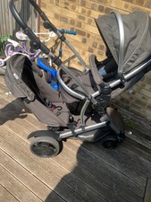 hauck Duett 2 Double Tandem Baby Pushchair Twin Stroller - Black