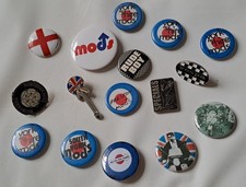 FIFTEEN SCOOTER BADGES VESPA  / CHECK / MODS / JIMMY / STING / NORTHERN SOUL