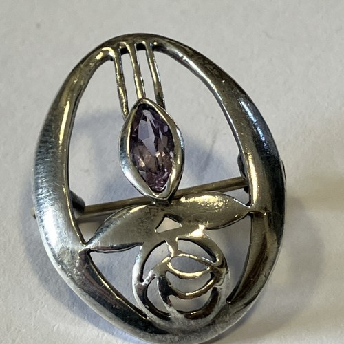 Sterling silver ladies brooch - sterling,