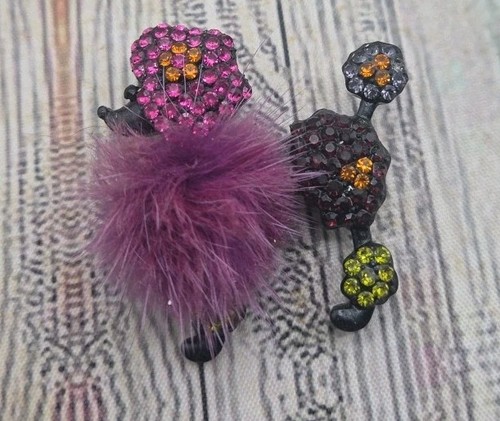 Rhinestone purple pom - purple,