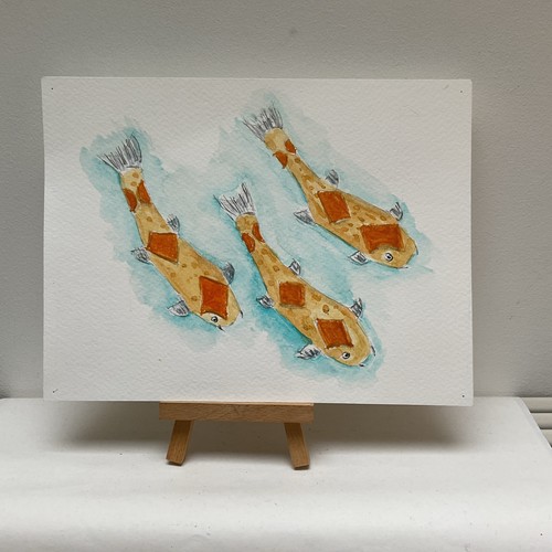 Three koi carp original - three,