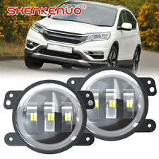 4 Inch LED Front Round Fog Lights Lamps Set L+R DRL For Honda CR-V 2012-2014