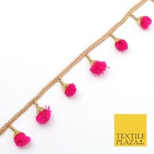 HOT PINK Pom Pom Tassels