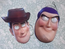 Toy Story Mask Set x 2 Buzz Lightyear and Woody Disney Pixar Halloween Costume