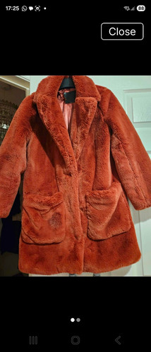 Burgundy faux fur mid length - burgundy,