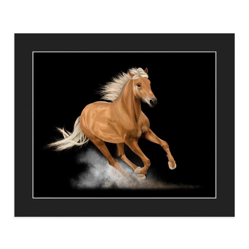 Signed palomino horse - horse, pencil