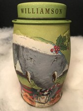 Williamson Elephant Tea Caddy Tin Rare 'Christmas Elf ' Edition