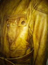 Belstaff Antique Yellow Leather Panther XL