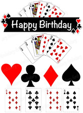 Casino Poker Cake Topper Party Decoration Edible Birthday Celebration Stand up