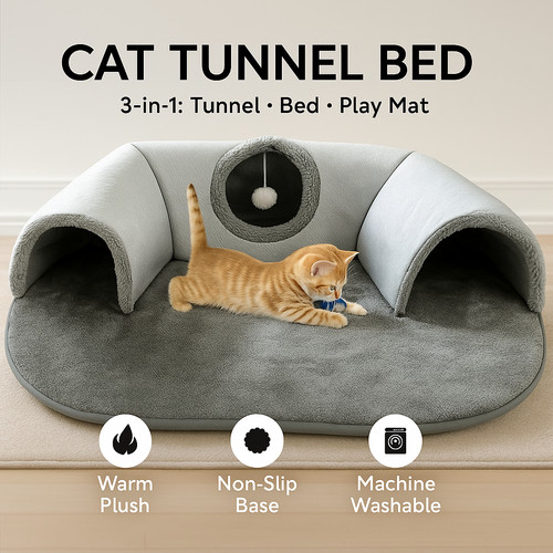 Cat tunnel bed - bed, play