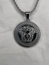 Men Stainless Steel Necklace & Versace Design Pendant Chain Necklace