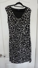 LADIES BLACK & WHITE SLEEVELESS DRESS SIZE 16 BY DEBENHAMS COLLECTION