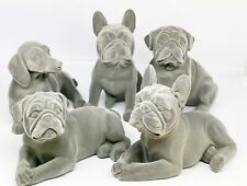French Bulldog Pug or Dachshund Dog Ornament Grey Velvet Flocked SALE ITEMS