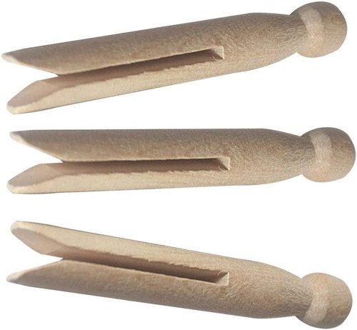 Round wooden clothespins - wooden,