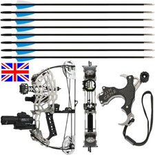 13" Archery Mini Compound Bow Set 15-32lbs Arrow Laser Sight Short Axis Hunting