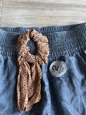 Jean Style Girls Culottes With Animal Print Hair 2 Piece Set