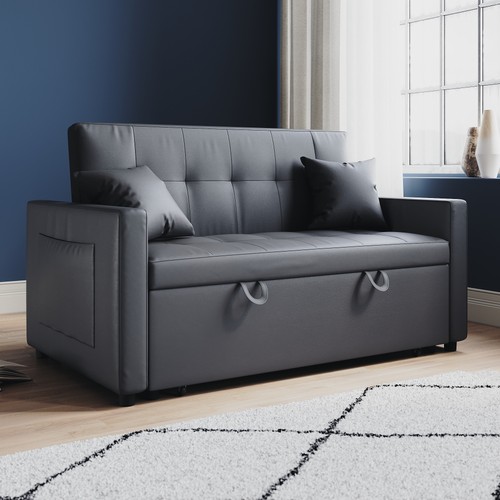 Dark grey seater sofa bed - dark,