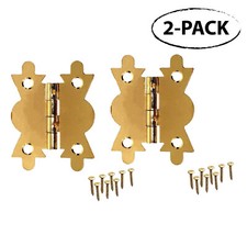Butterfly Butt Hinge Polished Brass Hinges 40mm Cupboard Cabinet Box