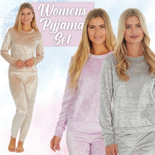 Ladies velour pyjama - velour, set