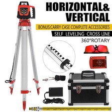 Automatic Self Levelling 500m Red Rotating Rotary Laser Level+ Tripod + 5m Staff