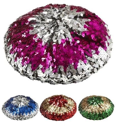 Two tone sequin beret - tone, hat