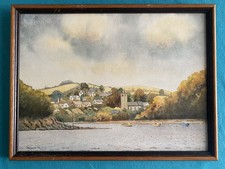 ORIGINAL WATERCOLOUR Signed Bamsmith 90 Harbour Scene Devon/Cornwal (?) Framed
