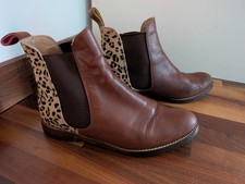 Joules brown leather chelsea ankle boots size uk 3 eu 36