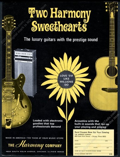 1968 harmony electric acoustic - electric,
