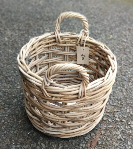 Round wicker weave fire - wicker, log