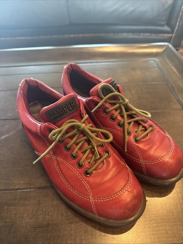 Red women camper shoes - red,