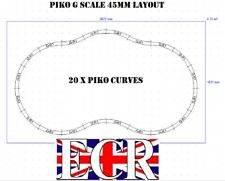 PIKO G SCALE 45mm GAUGE PIKO RAILWAY TRAIN 20 CURVES TRACK LAYOUT AS SHOWN